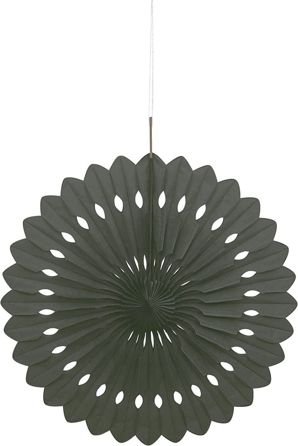 Black Tissue Paper Fan Decoration 40cm - Elegant Party Decor